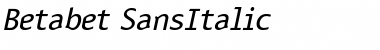 Download Betabet SansItalic Regular Font Title Preview