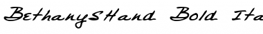 Download BethanysHand Bold Italic Font Title Preview