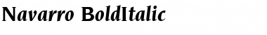 Download Navarro BoldItalic Font Title Preview