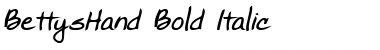 Download BettysHand Bold Italic Font Title Preview