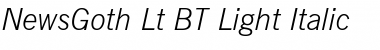 Download NewsGoth Lt BT Light Italic Font