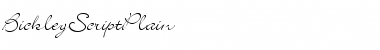 Download BickleyScriptPlain Regular Font Title Preview