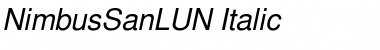 Download NimbusSanLUN Italic Font