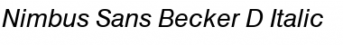 Download Nimbus Sans Becker D Italic Font