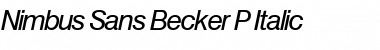 Download Nimbus Sans Becker P Italic Font