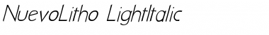 Download NuevoLitho LightItalic Font Title Preview