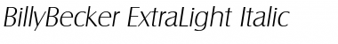 Download BillyBecker-ExtraLight Italic Font Title Preview