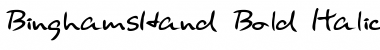 Download BinghamsHand Bold Italic Font Title Preview