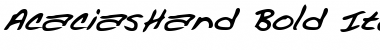 Download AcaciasHand Bold Italic Font Title Preview