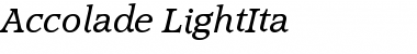 Download Accolade-LightIta Regular Font Title Preview