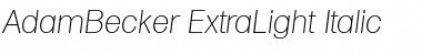 Download AdamBecker-ExtraLight Italic Font Title Preview