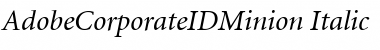 Download AdobeCorporateIDMinion RomanItalic Font Title Preview