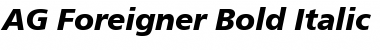 Download AG Foreigner Bold Italic Font Title Preview