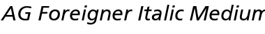 Download AG Foreigner-Italic Medium Font Title Preview