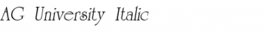 Download AG_University Italic Font
