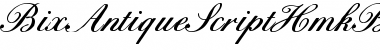 Download BixAntiqueScriptHmkBold Regular Font Title Preview