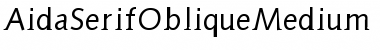 Download AidaSerifObliqueMedium Regular Font Title Preview