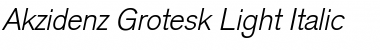 Download Akzidenz Grotesk Light Italic Font Title Preview