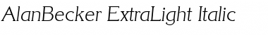 Download AlanBecker-ExtraLight Italic Font Title Preview