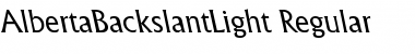 Download AlbertaBackslantLight Regular Font Title Preview