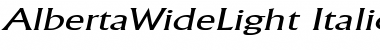 Download AlbertaWideLight Italic Font Title Preview