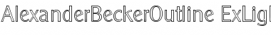 Download AlexanderBeckerOutline-ExLight Regular Font Title Preview