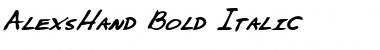 Download AlexsHand Bold Italic Font Title Preview