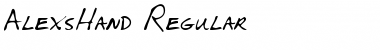 Download AlexsHand Regular Font Title Preview