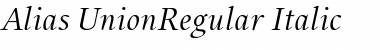 Download Alias UnionRegular Italic Regular Font Title Preview