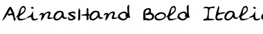 Download AlinasHand Bold Italic Font Title Preview