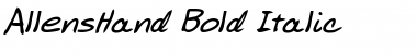 Download AllensHand Bold Italic Font Title Preview