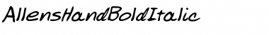 Download AllensHand Regular Font Title Preview