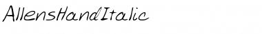Download AllensHand Regular Font Title Preview