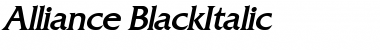 Download Alliance BlackItalic Font Title Preview
