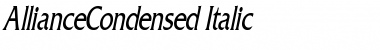 Download AllianceCondensed Italic Font Title Preview