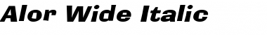 Download Alor Wide Italic Font Title Preview