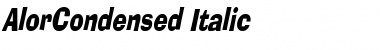 Download AlorCondensed Italic Font Title Preview