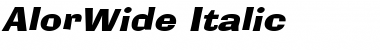 Download AlorWide Italic Font Title Preview