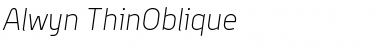 Download Alwyn ThinOblique Font Title Preview