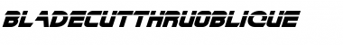 Download BladeCutThruOblique Regular Font Title Preview