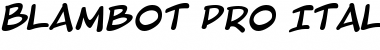 Download Blambot Pro Italic Font Title Preview
