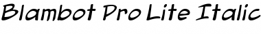 Download Blambot Pro Lite Italic Font Title Preview