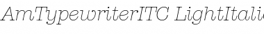 Download AmTypewriterITC Light Italic Font Title Preview