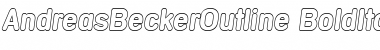 Download AndreasBeckerOutline BoldItalic Font Title Preview