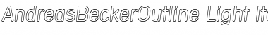 Download AndreasBeckerOutline-Light Italic Font Title Preview