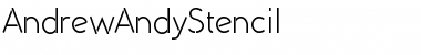 Download AndrewAndyStencil Regular Font Title Preview