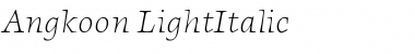 Download Angkoon-LightItalic Regular Font Title Preview