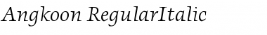 Download Angkoon-RegularItalic Regular Font Title Preview