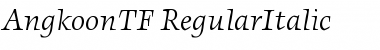 Download AngkoonTF-RegularItalic Regular Font Title Preview