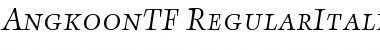 Download AngkoonTF-RegularItalicSC Regular Font Title Preview